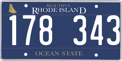 RI license plate 178343