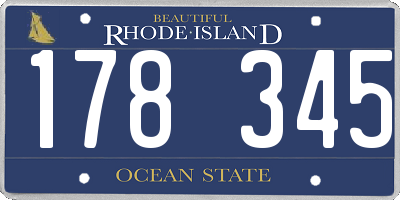 RI license plate 178345