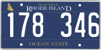 RI license plate 178346