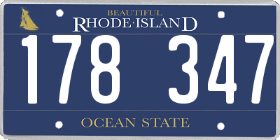 RI license plate 178347