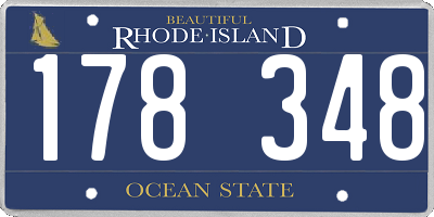 RI license plate 178348