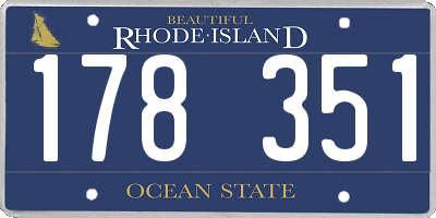 RI license plate 178351