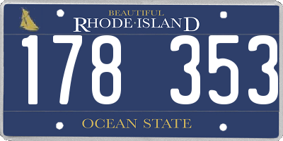 RI license plate 178353