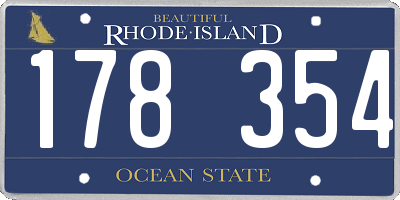 RI license plate 178354