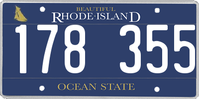 RI license plate 178355
