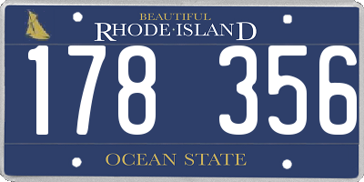 RI license plate 178356