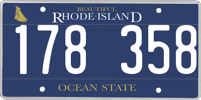 RI license plate 178358