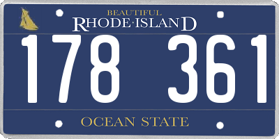 RI license plate 178361