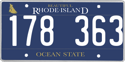 RI license plate 178363
