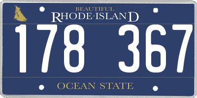 RI license plate 178367