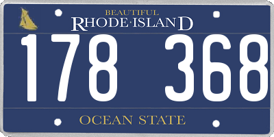 RI license plate 178368