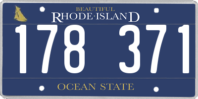 RI license plate 178371