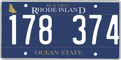 RI license plate 178374