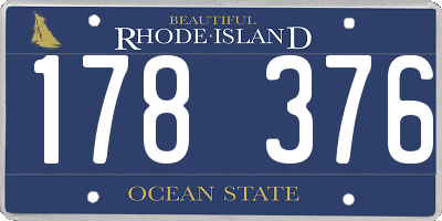 RI license plate 178376