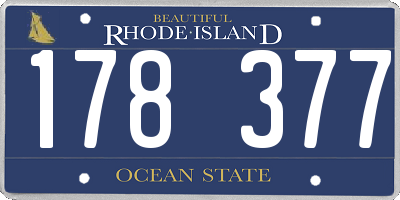 RI license plate 178377