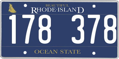 RI license plate 178378