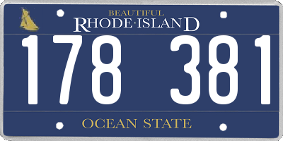 RI license plate 178381
