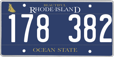 RI license plate 178382