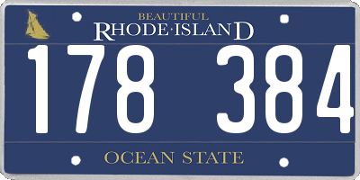 RI license plate 178384