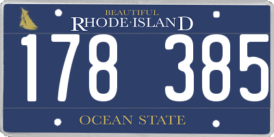 RI license plate 178385