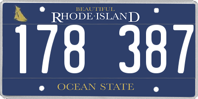 RI license plate 178387