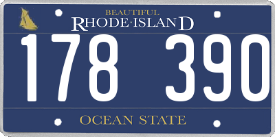RI license plate 178390