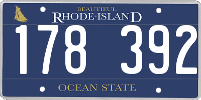 RI license plate 178392