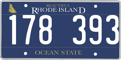 RI license plate 178393