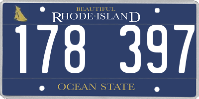 RI license plate 178397