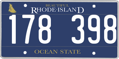 RI license plate 178398