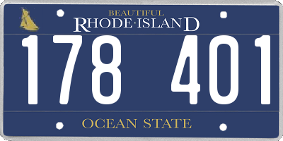 RI license plate 178401