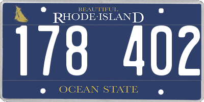 RI license plate 178402