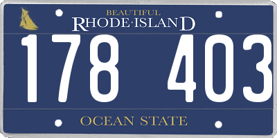 RI license plate 178403