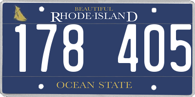 RI license plate 178405