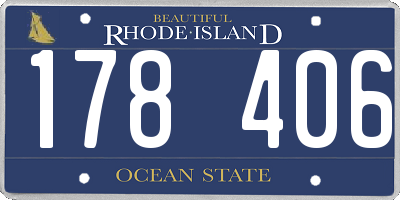 RI license plate 178406