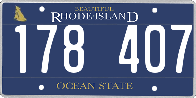 RI license plate 178407