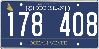 RI license plate 178408