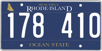 RI license plate 178410