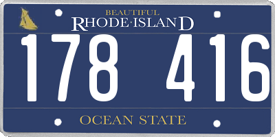 RI license plate 178416