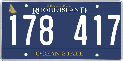 RI license plate 178417