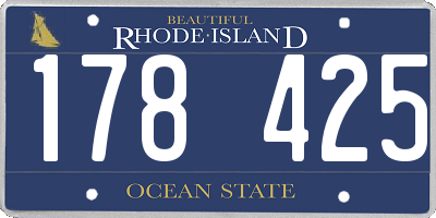 RI license plate 178425