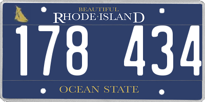 RI license plate 178434