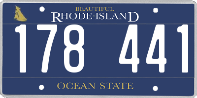 RI license plate 178441