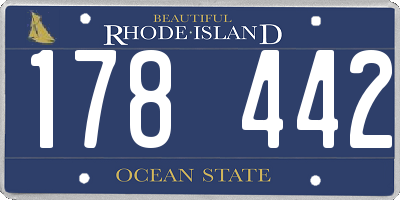 RI license plate 178442