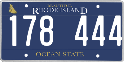 RI license plate 178444