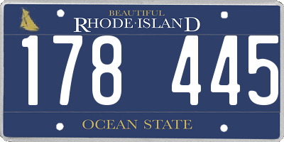 RI license plate 178445