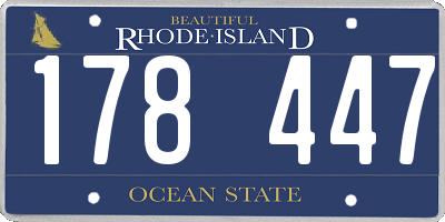 RI license plate 178447