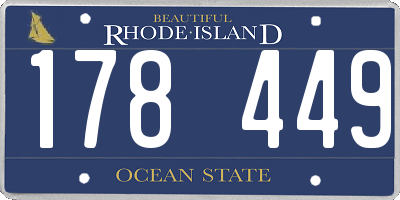 RI license plate 178449