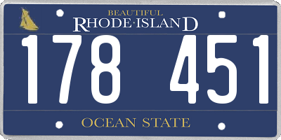 RI license plate 178451