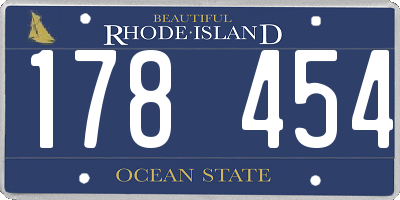 RI license plate 178454